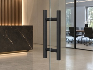 Poignées de porte d'échelle de style moderne en acier inoxydable noir mat pour fenêtres - Product Image 2