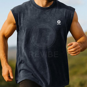 Camiseta sin Mangas de Lona Casual para Hombre, con Logotipo Personalizado, Cuello Redondo y Estampado, Superventas - Product Image 2