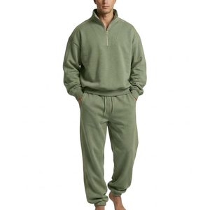 Wholesale Blank Oversized Sweatsuit Cotton Baggy Zip up Hoodie and <b>Sweatpants</b> <b>Sets</b> Tracksuits for Men - Product Image 1