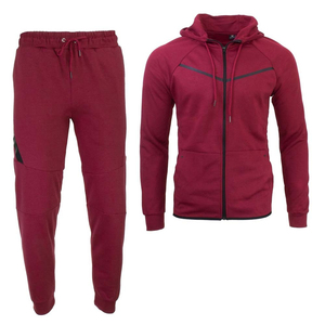 Men's Blue Full <b>Zip</b> <b>Hooded</b> Tracksuit Set Casual Sportswear With Side Pockets Breathable Polyester Jogging Workout Suit - Product Image 3