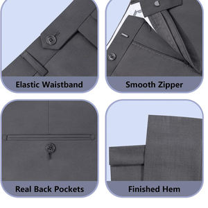 Uniforme de Oficina Corporativo Transpirable de Poliéster Gris para Hombre con Chaleco y Corbata para Vestimenta Formal para Adultos - Product Image 6