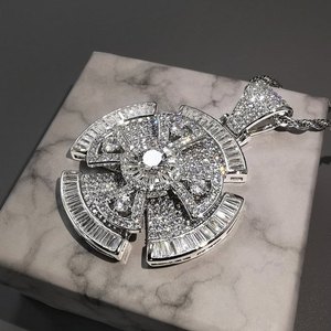 Colgante de Moissanita Giratorio de Plata 925 de Alta Calidad Personalizado para Rapper, Joyería Hip Hop con Diamantes de Moissanita - Product Image 4