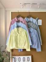 SUBICI S102 Grosir Kemeja Wanita Lengan Panjang Bergaris Kancing Depan Kasual Oversize Blus Modis Berbagai Warna