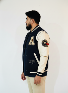 Veste universitaire pour homme de haute qualité avec logo personnalisé, en polaire et cuir, broderie streetwear, style bomber, pour l'hiver et le printemps - Product Image 2