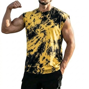 Camiseta sin mangas vintage para hombre con efecto tie-dye, personalizable, de primera calidad, suave y transpirable, ideal para el verano y la playa. - Product Image 4