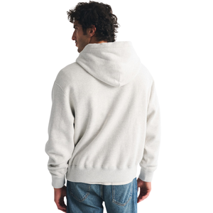 Sweat à capuche unisexe blanc personnalisé en molleton 100 % coton, coupe oversize avec poche, logo discret sur la poitrine, écologique et de qualité supérieure - Product Image 2