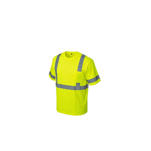 T-shirts de sécurité haute visibilité à manches courtes avec bande réfléchissante. Polyester respirant pour les travailleurs de la construction, des travaux routiers et du personnel des entrepôts - Product Image 2