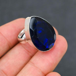 Anillo de Plata 925 con Topacio Azul de Londres, Gema de Lujo para Fiestas y Eventos - Product Image 2