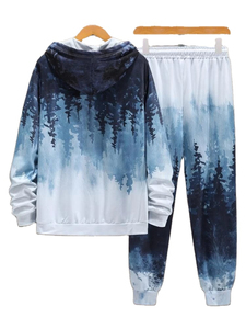 Survêtement décontracté à capuche pour homme, style hiver, couleur unie, sublimation, polyester/coton durable, couleurs personnalisées et utilisation en extérieur - Product Image 2