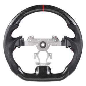 Volante in Fibra di Carbonio a Forma di D con Fondo Piatto e Impugnatura in Pelle con Texture Antiscivolo per Infiniti G37 2007-2013 - Product Image 1