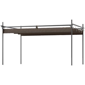 Pergola Retrattile in Metallo Impermeabile 3x4m per Giardino, Patio, Terrazza, Cortile, Ville e Cortili - Marrone - Product Image 1
