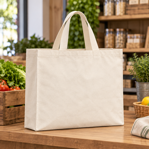 Sac fourre-tout en toile de coton naturel de 10 oz avec poche intérieure 50x40x10cm, logo personnalisé, sac de shopping promotionnel en gros, OEM B2B SNC14B - Product Image 4
