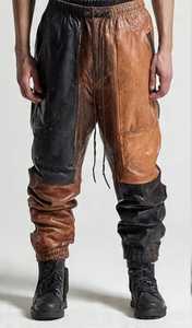 Pantalon en cuir pour homme, style motard, color-block, pour l'automne - Product Image 5