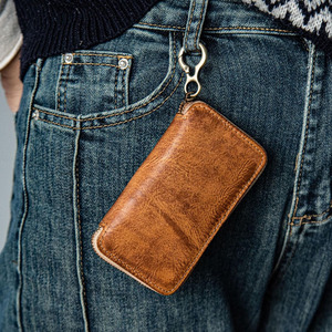 Luxury leather key holder <b>wallet</b> featuring RFID protection and durable full grain leather construction in wholesale price - Product Image 6