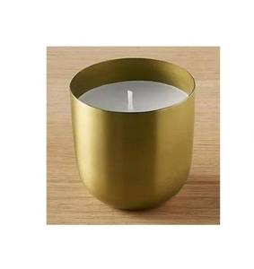 Pot à bougie en métal de design haut de gamme avec couvercle, couleur cuivre, martelé - Product Image 3