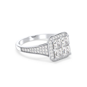 REYES Princess Cut 2.02 Carat Moissanite Engagement <b>Rings</b> Original <b>925</b> Sterling <b>Silver</b> Wedding Gift Fine Jewelry For Women - Product Image 3