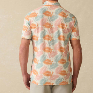 Polo de Alto Rendimiento para Hombre, Mezcla de Poliéster y Spandex, Personalizado al por Mayor, con Estampado Floral, para Golf y Actividades al Aire Libre - Product Image 4