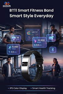 2025 QC BT11 Fitness Tracker Smart Watch IPS Touchscreen <b>Heart</b> Rate Sleep Monitor Pedometer IPX8 Waterproof IOS Silicone - Product Image 6