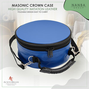 Étui de rangement haut de gamme pour casquette maçonnique (bleu) en similicuir, boîte à chapeau Rite écossais avec fermeture éclair, léger, taille personnalisable - Product Image 6