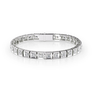 Pulsera de tenis con diamantes cultivados en laboratorio, corte redondo, chapada en oro amarillo, estilo pulsera de pulgadas, joyería fina ética certificada - Product Image 1