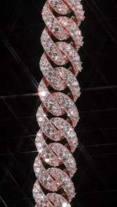 Cadena Cubana de Diamantes Cultivados en Laboratorio de 22mm, Plata 925, Oro Rosa, Estilo Miami, Collar para Hombre, VVS1, Pasa la Prueba del Diamante, Color D, Personalizado - Product Image 4
