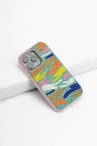 Handmade Beaded Phone Case With Colorful Fruit Design Rectangular Embroidery Crafts Shape Craft Accessory - Product Image 3