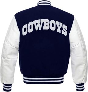 Veste universitaire des Cowboys pour hommes | Veste de football américain Dallas Varsity pour hommes - Product Image 3