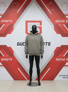 <b>Mens</b> grey <b>fleece</b> hoodie with soft warm fabric, pullover style, kangaroo pocket, relaxed fit, durable stitching for streetwear - Product Image 2