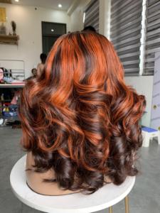 Peluca de Cabello Humano Virgen Remy con Cutícula Alineada y Frente de Encaje para Mujeres Negras, Personalizada, Colorida, 180% de Densidad - Product Image 5
