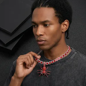 LAX DIORE JEWELS Collar con Colgante de Araña para Hombre, con Diamantes de Moissanita, Joyería Hip Hop, Diamantes Engastados, Plata de Ley - Product Image 2