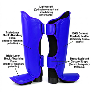 Protège-tibias Muay Thai sur mesure, protège-tibias de boxe personnalisés à prix abordable, protège-tibias de boxe MMA OEM personnalisés - Product Image 5