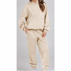 Custom Logo High Quality Custom Acid Wash and Embroidery Logo Soft Cotton Hoodie and <b>Sweatpants</b> <b>Women</b> Tracksuits Two Piece Sets - Product Image 6