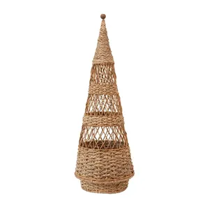 Best Selling Handmade Seagrass <b>Christmas</b> Decoration, 24 Inch Tall Woven <b>Cone</b> <b>Tree</b> Container with Rattan for Display - Product Image 5