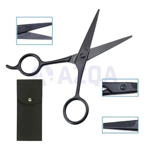 Ciseaux à cheveux en acier inoxydable noir, lame de rasoir, ciseaux de coiffure, ciseaux de barbier, emballage personnalisé - Product Image 2