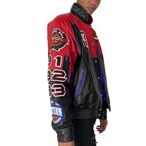 เสื้อแจ็คเก็ตหนังแท้ Chicago 3-Peat Championship Streetwear กันลมและเป็นมิตรกับสิ่งแวดล้อม - Product Image 2