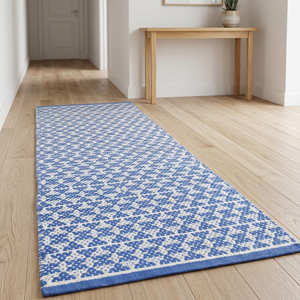 Tapis d'entrée en coton tufté blanc bohème tissé à la main 2x3, texturé, antidérapant, pour couloir et entrée - Product Image 6