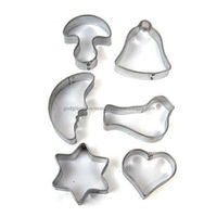 Juego de Cortadores de Galletas de Acero Inoxidable con Forma de Corazón y Flores Navideñas, 6 Piezas, Aptos para Lavavajillas, en Oferta