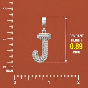 Pendentif Breloque Lettre J Moissanite Diamant Argent 925 Bicolore Style Hip Hop Iced Out - Product Image 3