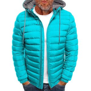 Professional Manufactured Men's Hooded Down Filled Reflective <b>Waterproof</b> Long Sleeve Winter <b>Warm</b> Streetwear Puffer <b>Jacket</b> - Product Image 4