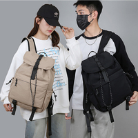 Sac à dos en nylon vert olive à motif géométrique, grande capacité 36-56L, fermeture à cordon, décontracté, unisexe, pour voyage, école, usage quotidien