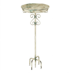 Cuenco de agua para exteriores de metal con recubrimiento en polvo verde antiguo, de gran venta, con patas decorativas, para jardín, como baño decorativo para pájaros - Product Image 5