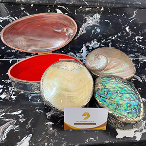 Luxury Iridescent Shell Jewelry <b>Box</b> Handmade Oval Decorative <b>Keepsake</b> Case - Product Image 1