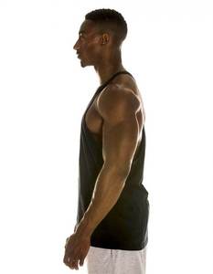 Camiseta sin mangas deportiva para hombre - Camiseta de algodón con corte recto o curvo en la parte inferior - Product Image 2