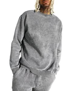 Survêtements sur mesure à capuche épais pour hommes survêtement 2 pièces noir Vintage survêtement lavé à l'acide 2025 - Product Image 2