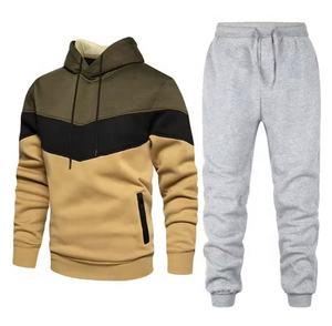 Conjunto de ropa deportiva de 2 piezas para hombre, chándal con capucha, chaqueta y pantalones para correr, venta al por mayor, ropa deportiva de invierno de etiqueta privada - Product Image 3