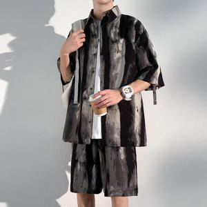 Ensemble de chemises à manches courtes pour hommes OEM 2026 – Nouvelle collection été décontractée, style coréen, color-block, coupe ample, imprimé - Product Image 4