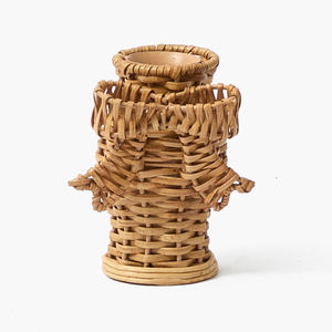 Magnifique mini vase élégant en rotin, vases en rotin avec nœud pour la décoration de table à manger, vase en rotin fait main pour la maison, OEM avec faible MOQ - Product Image 6