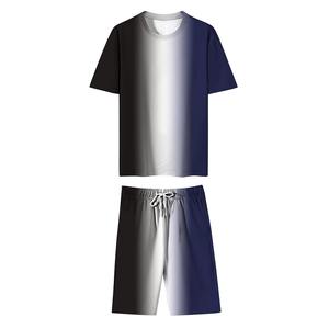 Ensemble d'été personnalisé pour homme, grande taille, 2 pièces, short, avec impression de logo personnalisé sur le côté, 100% coton lourd - Product Image 5