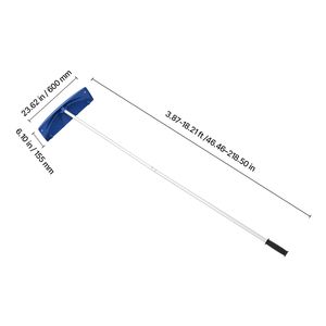 Rastrello da Neve con 24 Lame in Plastica PP, Ruote Raschiatrici Regolabili da 3,8-18,2 Piedi, Manico Antiscivolo per Rimozione Neve - Product Image 2