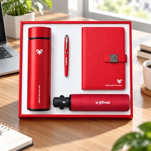 Coffret Cadeau Personnalisé et Sac en Papier Bouteille 500ml Parapluie Carnet Ensemble Cadeau avec Logo Kit de Bienvenue Employé Vente en Gros Faible MOQ - Product Image 3